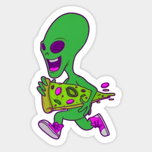 Alien pizza Sticker